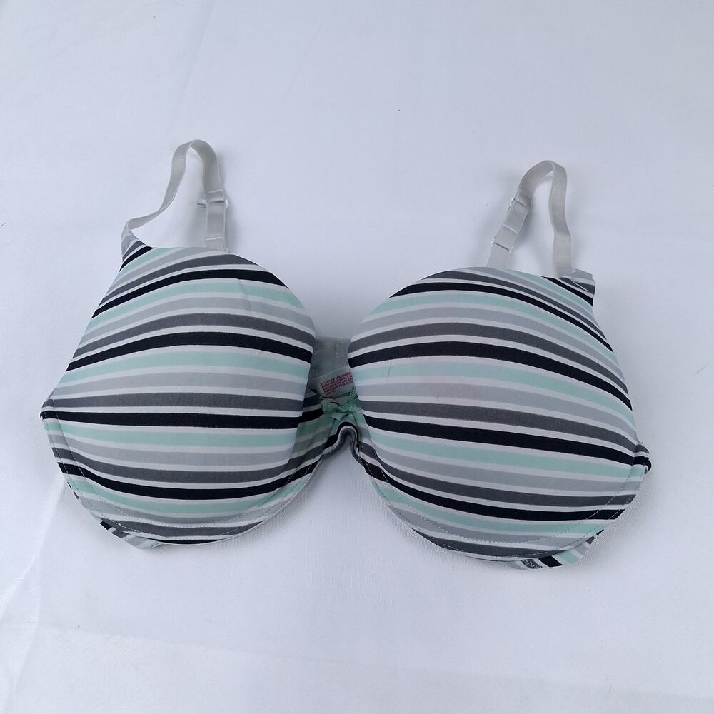 Xhilaration Striped Push Up T-Shirt Bra Size 36D Black White Underwire